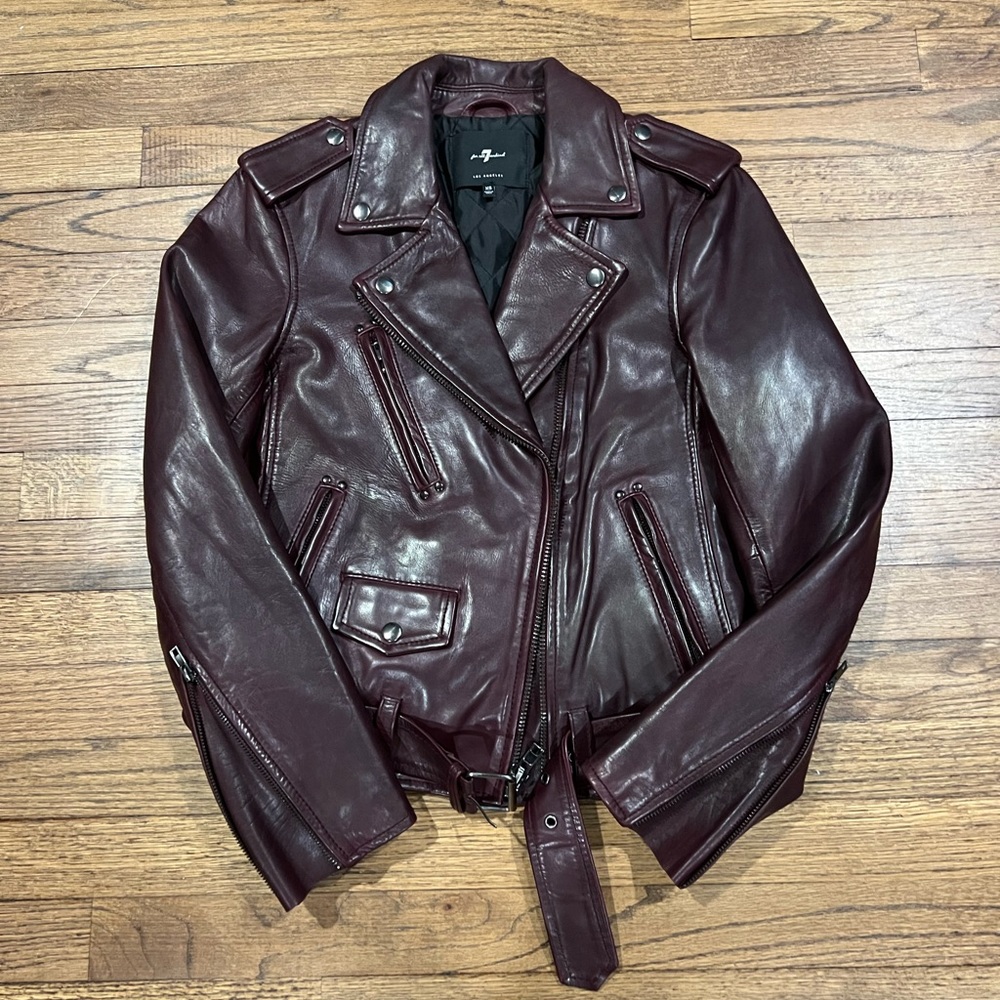7 For All Mankind Leather Jacket XS Brand New